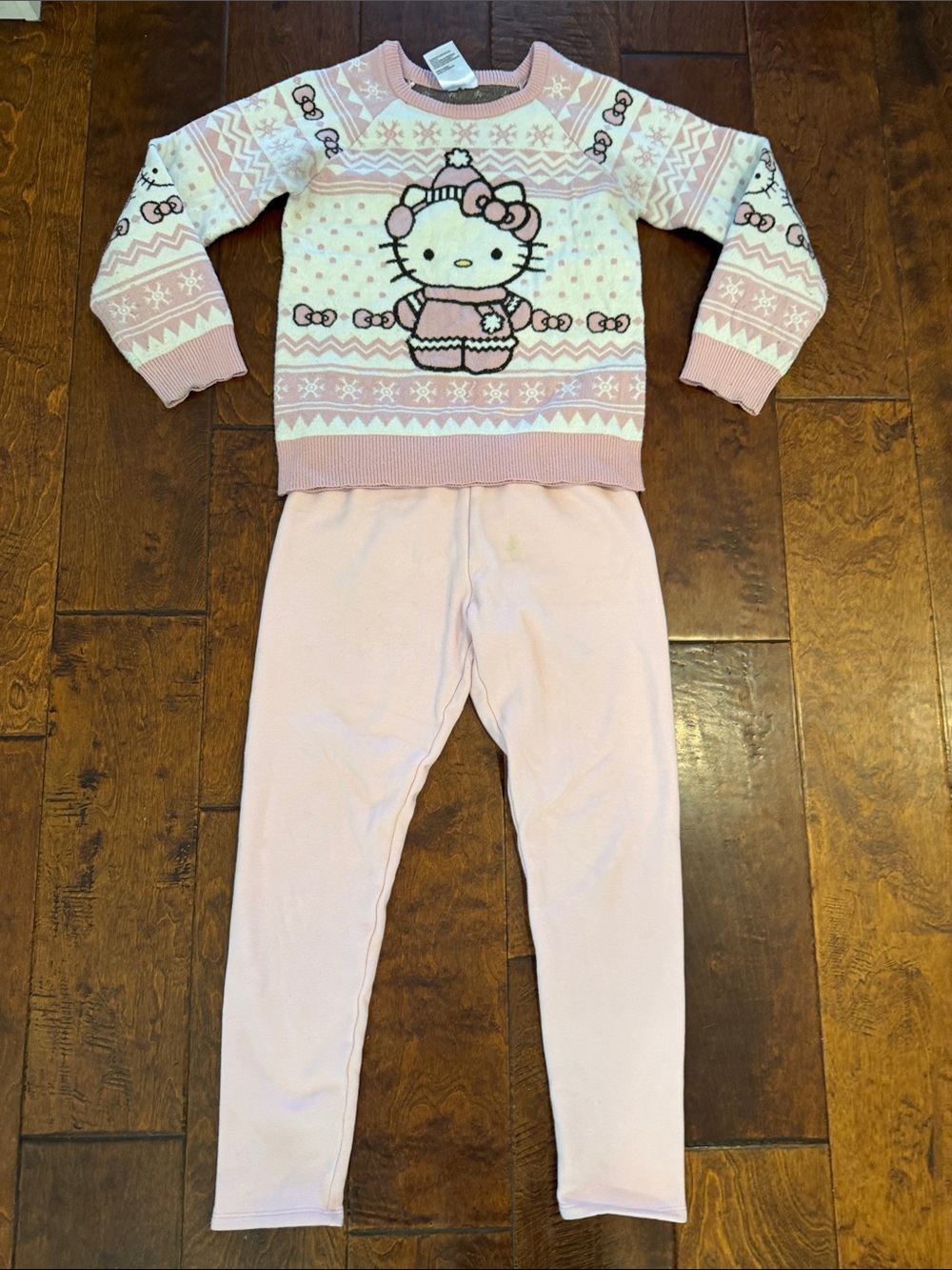 Hello Kitty Light Pink Fair Isle Sweater